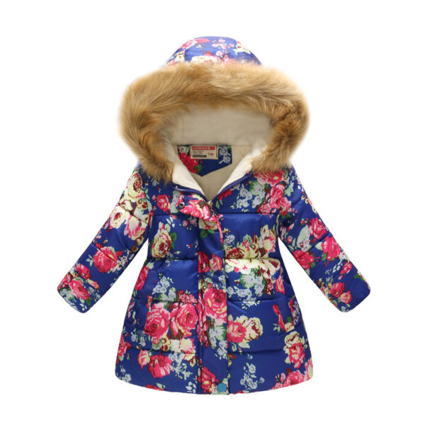 Printed Cartoon Cotton Jacket for Big Boys – Long Fur Collar Hooded Fashion Jacket - Image 5