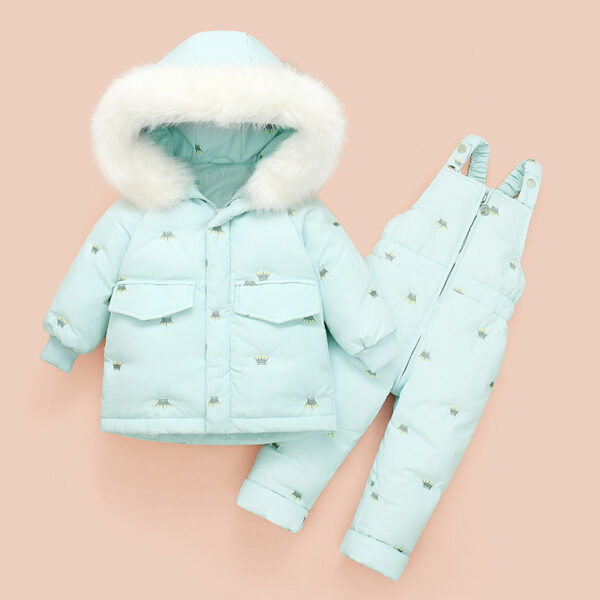 Girls' Winter Down Jacket Set – Warm Children's Clothing - Image 3