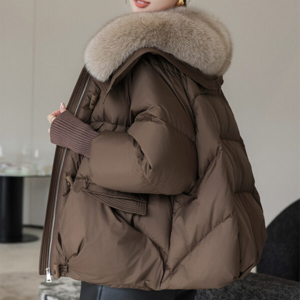 Women's Short Down Cotton Jacket – Thickened Winter Coat with Fur Collar - Image 5