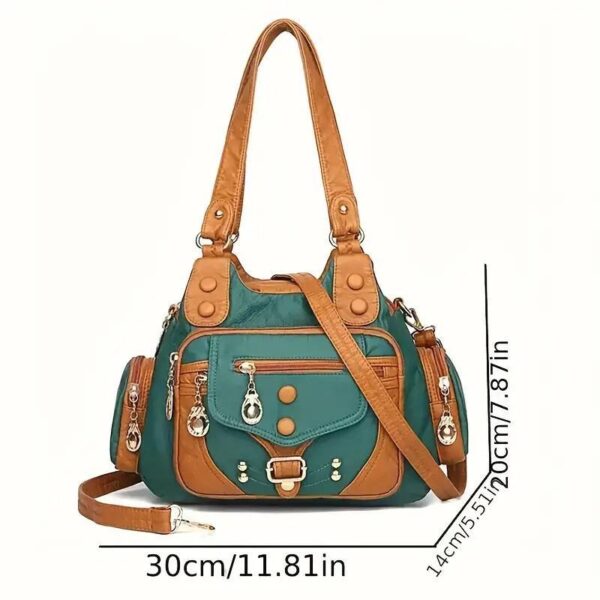 Luxury Vintage Leather Handbag – High-Quality & Stylish - Image 9