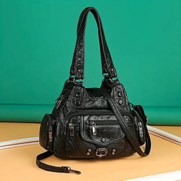 Luxury Vintage Leather Handbag – High-Quality & Stylish - Image 4