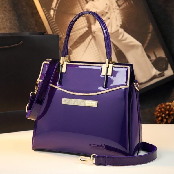 Elegant Women's Fashion Shoulder Bag – Patent Leather Chic - Image 5